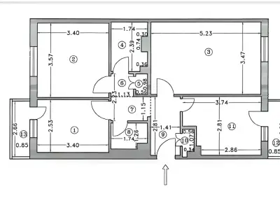Schita plan apartament vanzare Sector 3 Bucuresti bloc